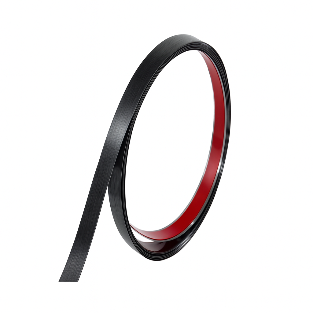 Bandă decorativă adezivă inox negru periat brushed black [1]