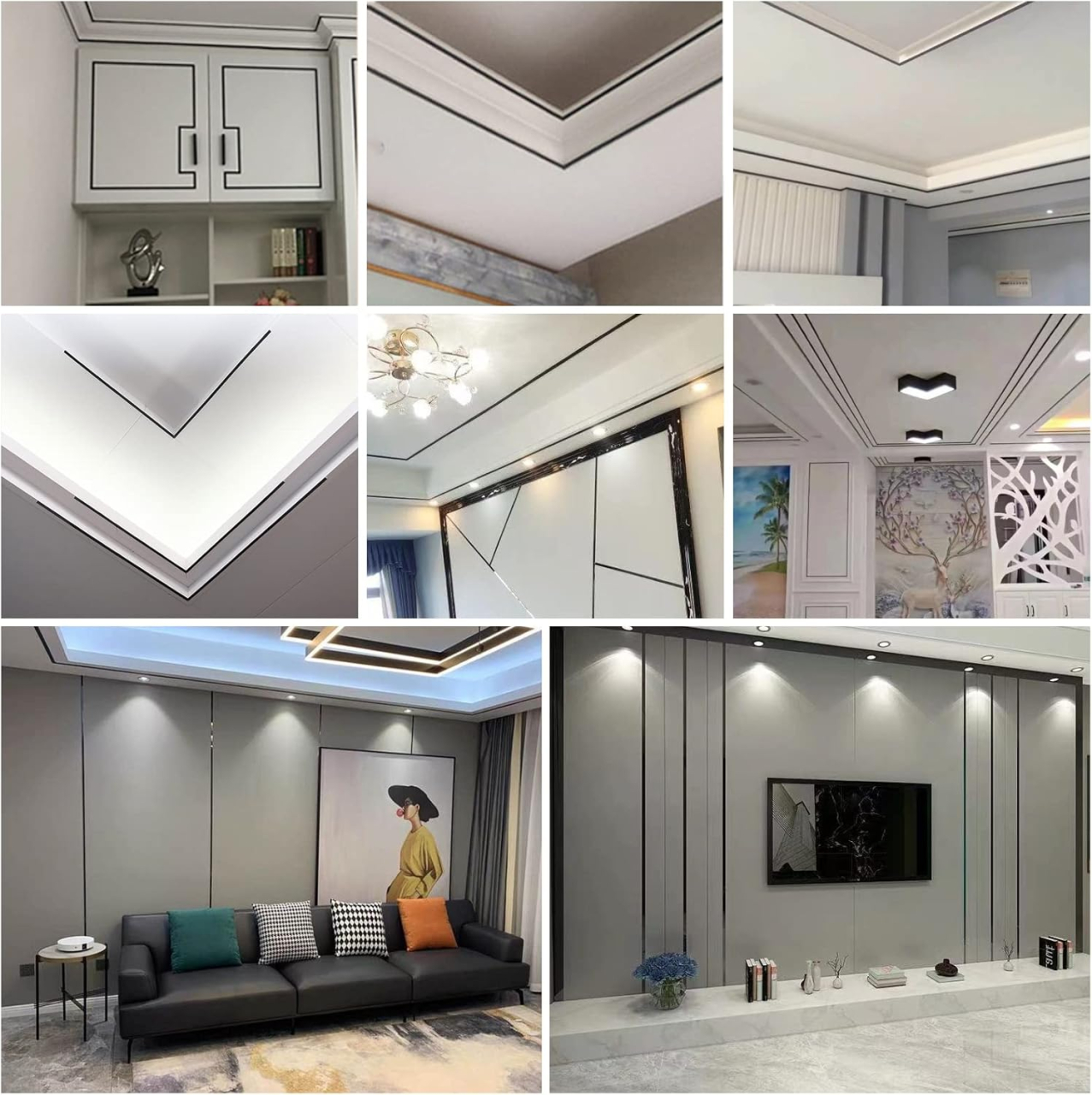 Bandă decorativă adezivă inox negru periat brushed black [8]