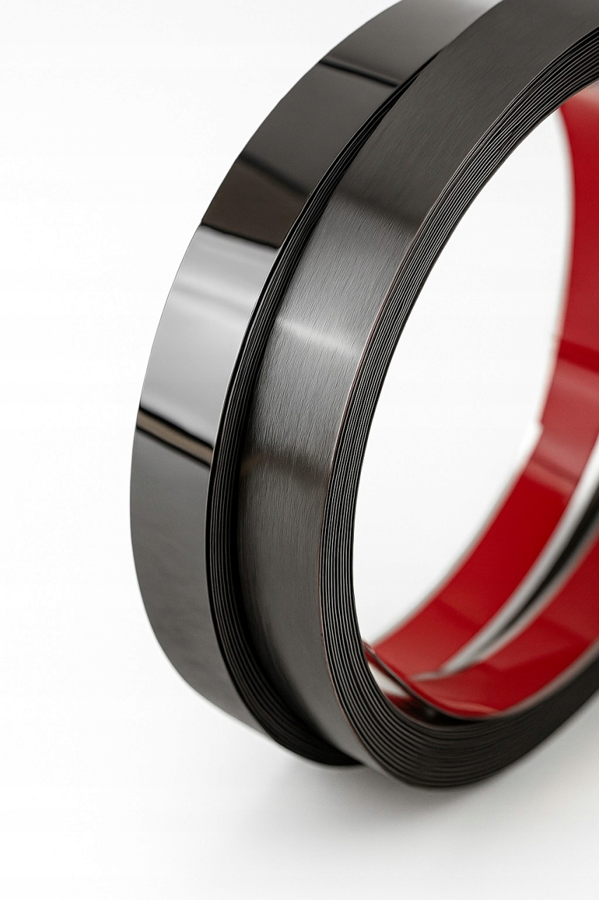 Bandă decorativă adezivă inox negru periat brushed black [3]