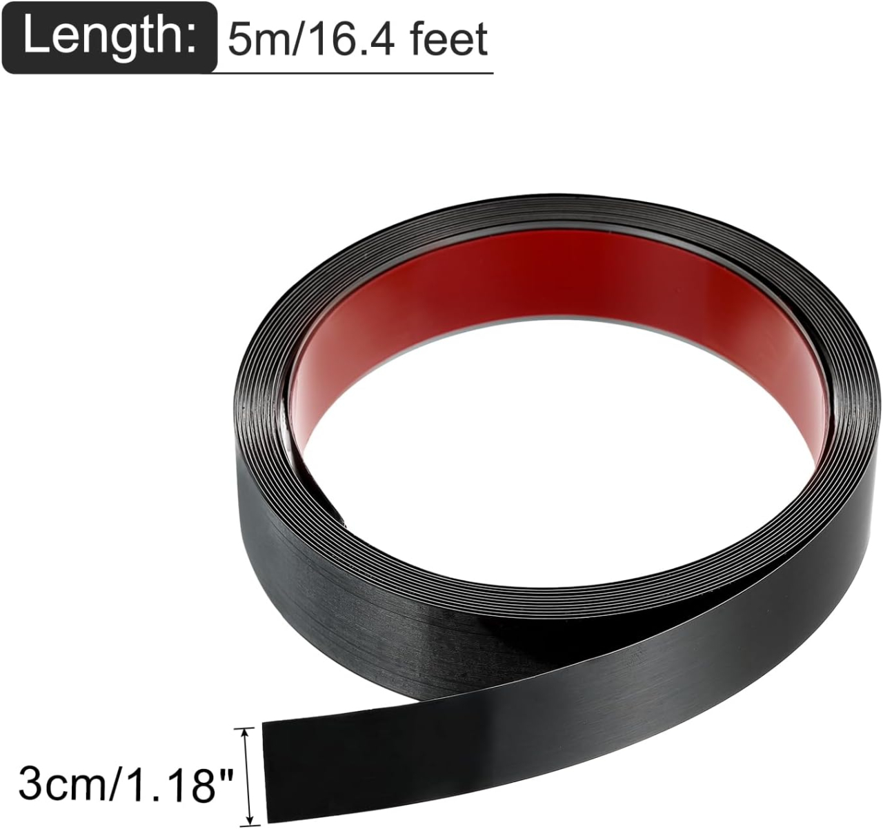 Bandă decorativă adezivă inox negru periat brushed black [2]