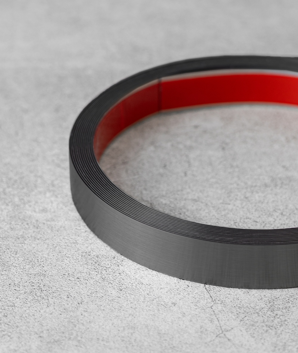 Bandă decorativă adezivă inox negru periat brushed black [7]