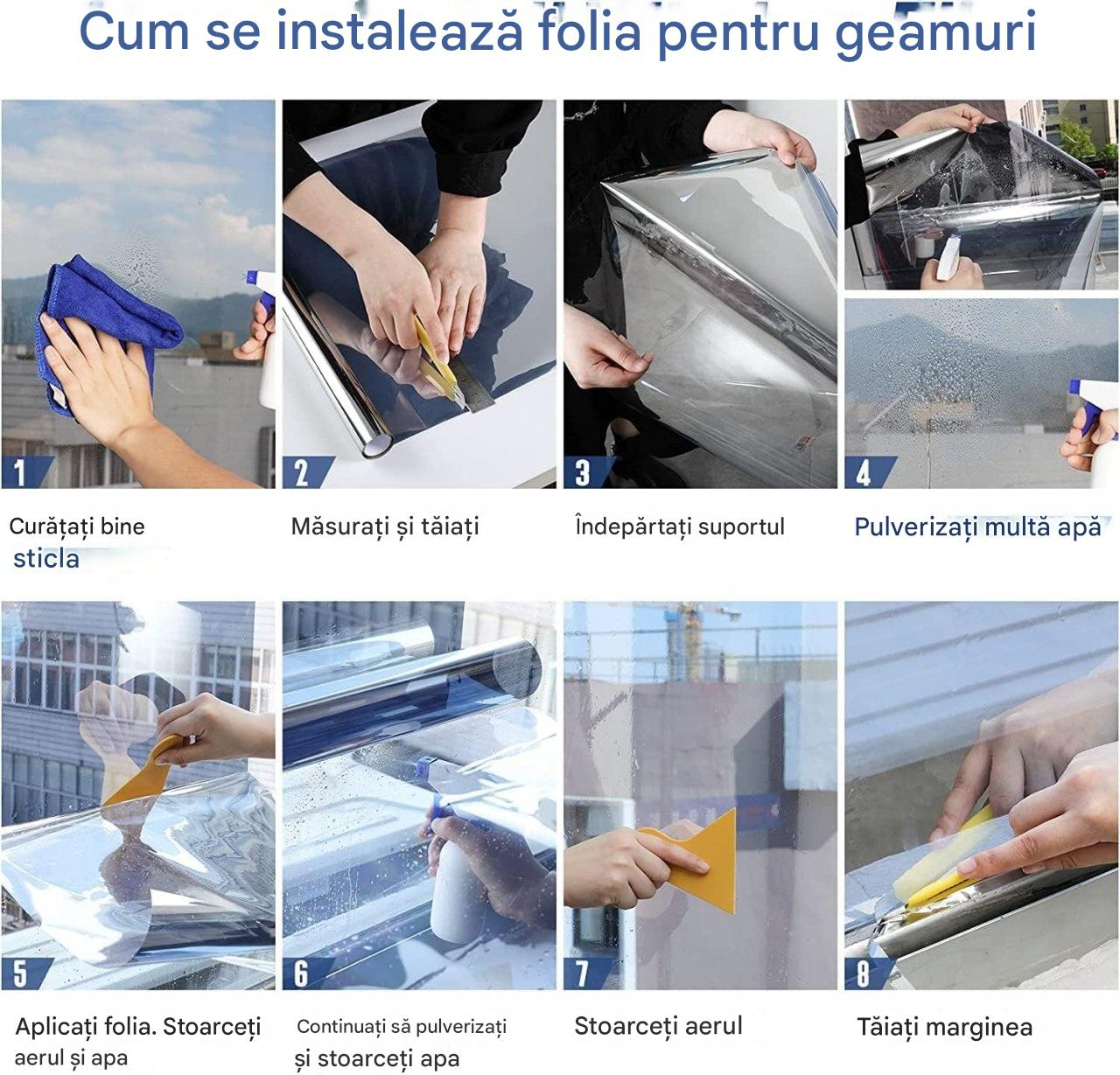 folie geam efect oglinda protectie solara albastra MaffStuff [16]