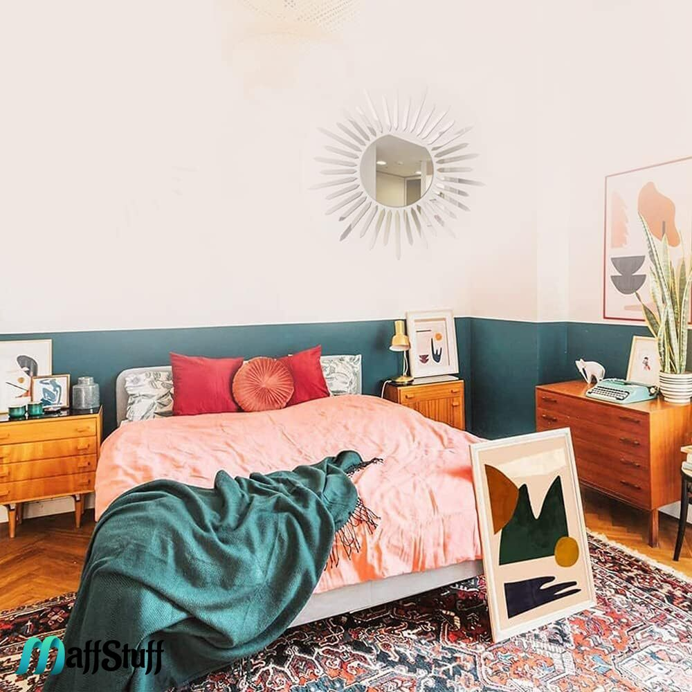 Oglinda Decorativa de Perete, Moderna, Model Soare cu Raze [10]