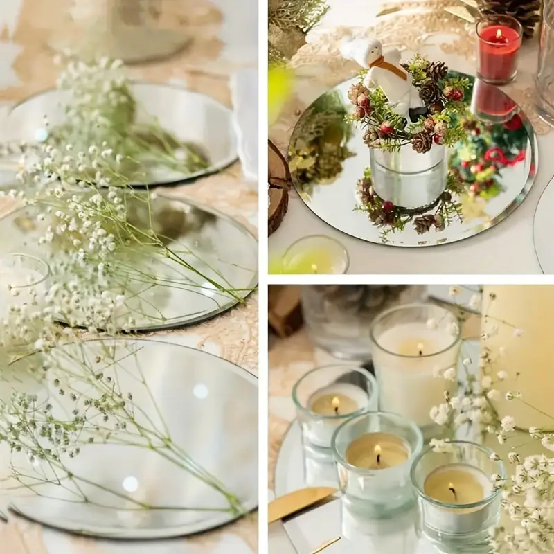 Set 6 Oglinzi Autoadezive Cercuri – Acrilic Reflectorizant, 20x20 cm, Decor Modern [24]