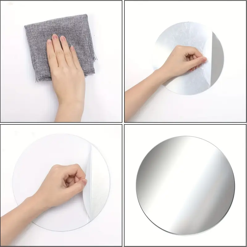 Set 6 Oglinzi Autoadezive Cercuri – Acrilic Reflectorizant, 20x20 cm, Decor Modern [9]