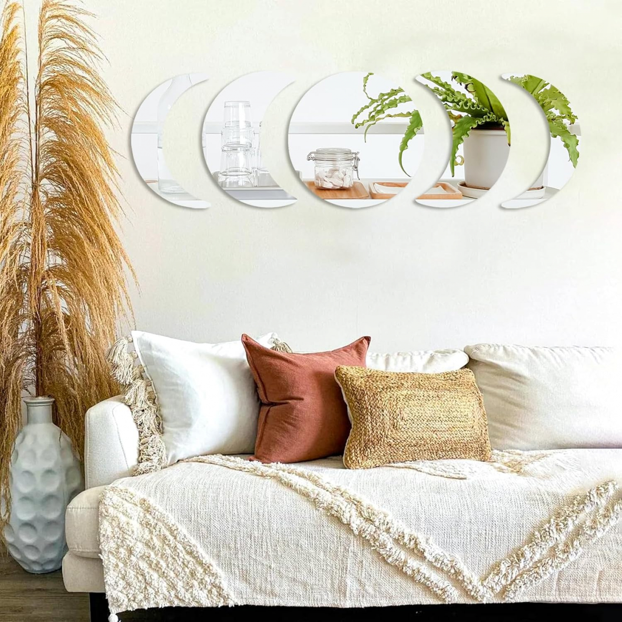 Set Oglinzi Autoadezive Fazele Lunii – Acrilic Reflectorizant, 5 Bucăți, Decor Perete Modern [25]