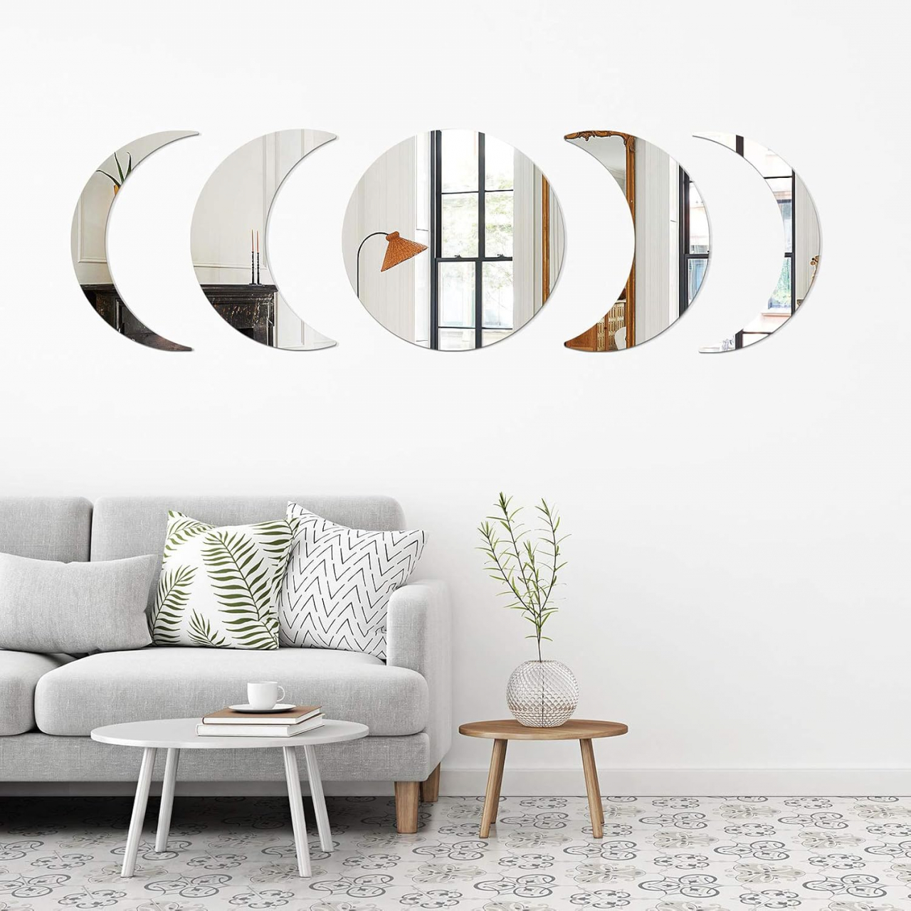 Set Oglinzi Autoadezive Fazele Lunii – Acrilic Reflectorizant, 5 Bucăți, Decor Perete Modern [21]