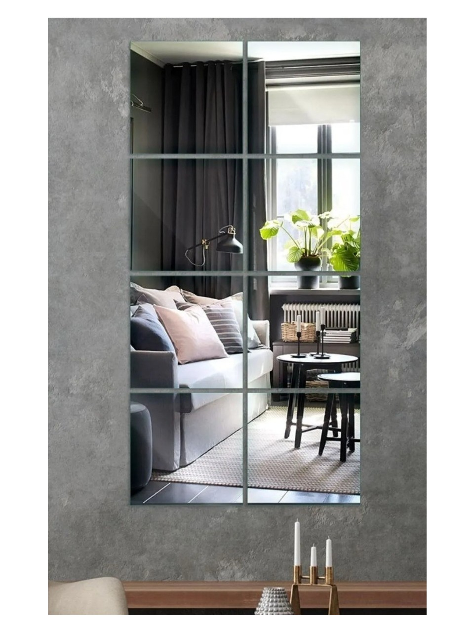 Set 4 Oglinzi Autoadezive Pătrate – Acrilic Reflectorizant, 20x20 cm, Decor Perete Modern [11]