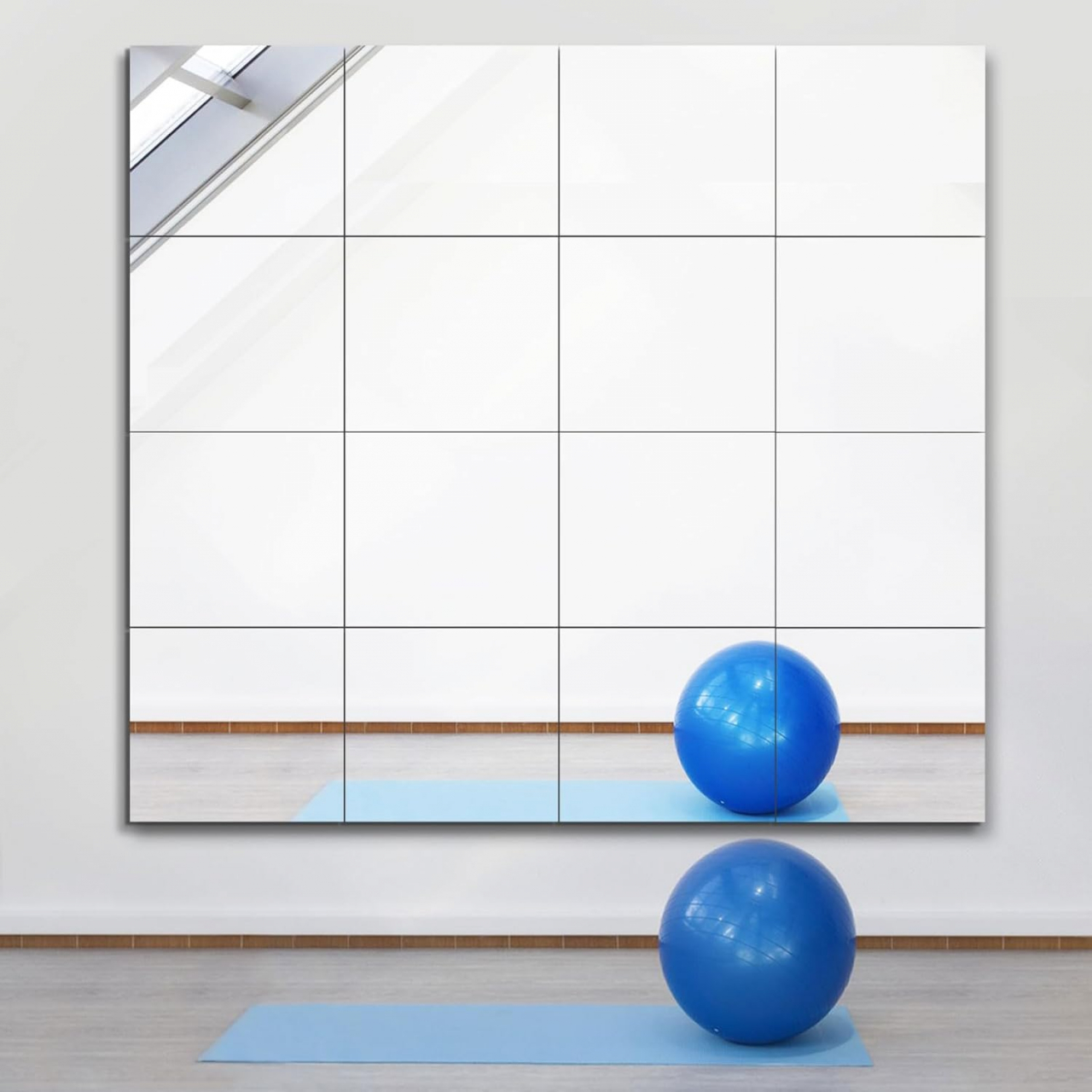 Set 4 Oglinzi Autoadezive Pătrate – Acrilic Reflectorizant, 20x20 cm, Decor Perete Modern [4]