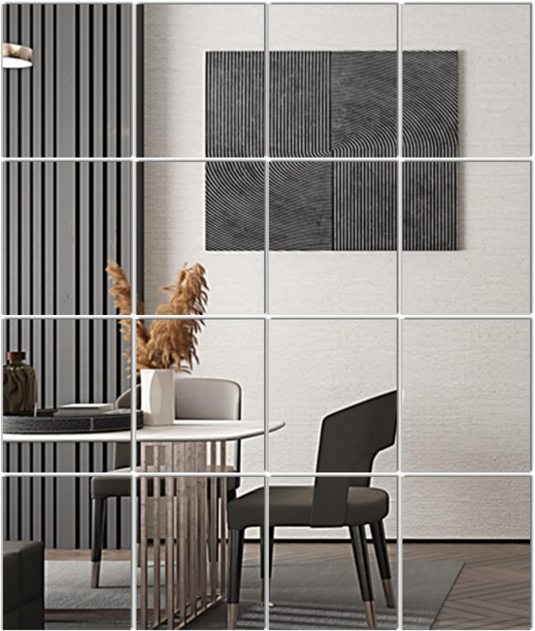 Set 4 Oglinzi Autoadezive Pătrate – Acrilic Reflectorizant, 20x20 cm, Decor Perete Modern [25]