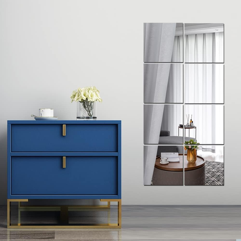 Set 4 Oglinzi Autoadezive Pătrate – Acrilic Reflectorizant, 20x20 cm, Decor Perete Modern [26]