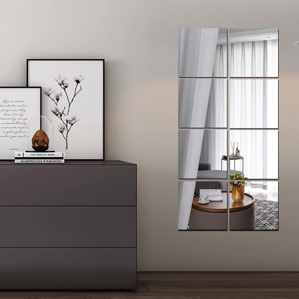 Set 4 Oglinzi Autoadezive Pătrate – Acrilic Reflectorizant, 20x20 cm, Decor Perete Modern [14]