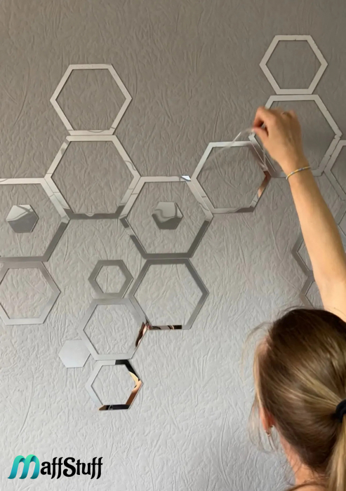 Oglinzi Decorative de Perete, Moderne, Model Rama Hexagonala [8]