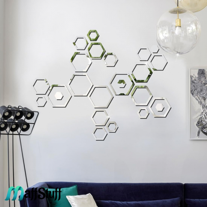 Oglinzi Decorative de Perete, Moderne, Model Rama Hexagonala [7]