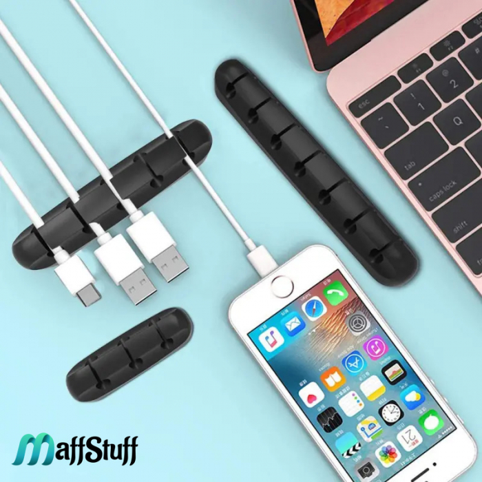 Organizator din Silicon Autoadeziv 5M cu 5 Sloturi pentru Cabluri si Accesorii [3]