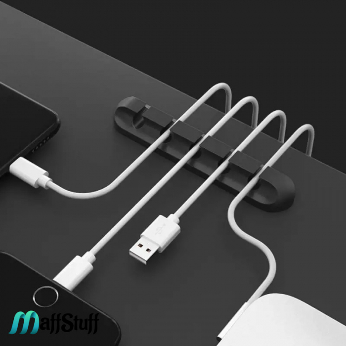 Organizator din Silicon Autoadeziv 5M cu 5 Sloturi pentru Cabluri si Accesorii [8]