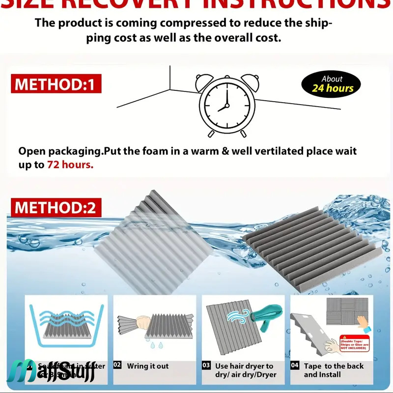 Panouri fonoabsorbante autoadezive Izolare acustică Burete poliuretanic Reducerea zgomotului Reducerea ecoului Absorbție fonică Estetică acustică Soluții de izolare fonică   Amenajări interioare acustice [5]