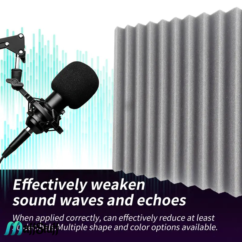 Panouri fonoabsorbante autoadezive Izolare acustică Burete poliuretanic Reducerea zgomotului Reducerea ecoului Absorbție fonică Estetică acustică Soluții de izolare fonică   Amenajări interioare acustice [10]