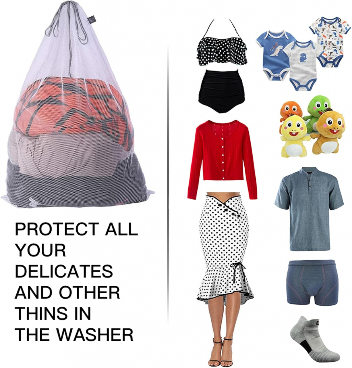 Sac de Spălat Rufe – Protecție Delicată, Material Textil Alb Pur [13]