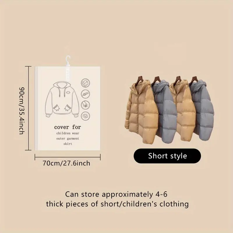 Sac de Vidat Haine Groase – Depozitare Compactă, 5 Umerașe, Zip Lock & Vidare [2]