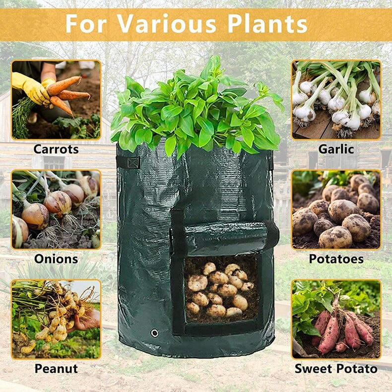 Sac pentru Plantat Legume și Fructe – Cartofi, Ceapă, Roșii, PVC Premium, 27x32 cm, 26.5 L [12]