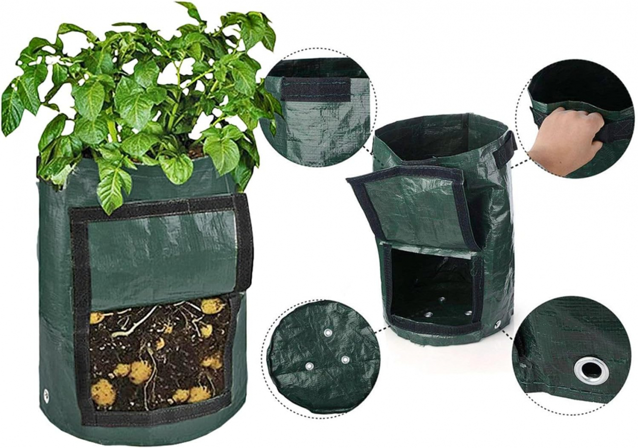 Sac pentru Plantat Legume și Fructe – Cartofi, Ceapă, Roșii, PVC Premium, 27x32 cm, 26.5 L [15]