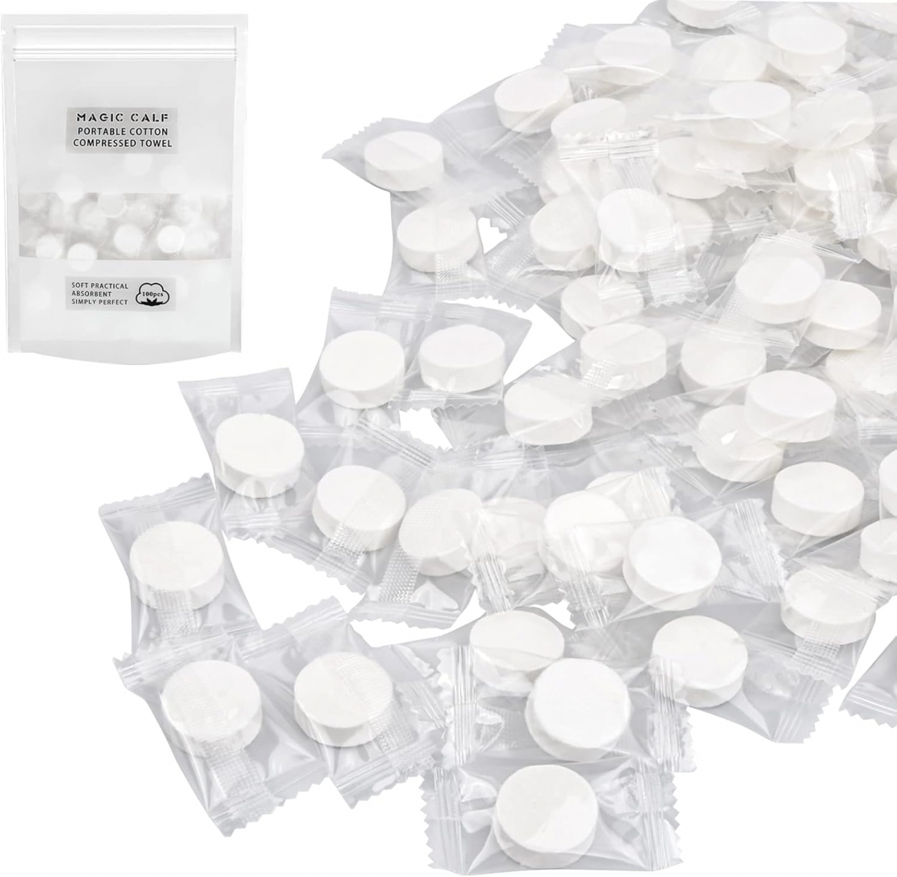 Șervețele Umede Comprimate – Hipoalergenice, Biodegradabile, Set 100 Bucăți [3]