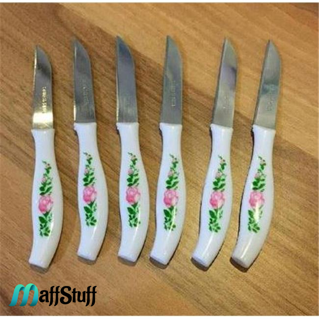 Set 12 Cutite de Bucatarie cu Imprimeu Floral, pentru Decojit, Curatat si Taiat Fructe, Legume, Branza si Cascaval, 16cm [2]