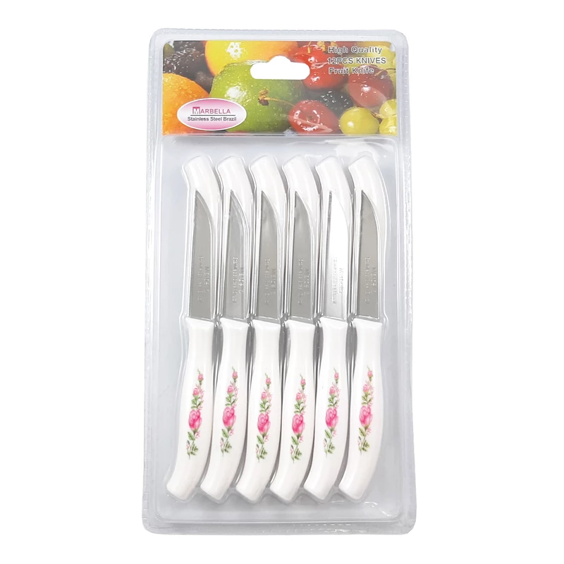 Set 12 Cutite de Bucatarie cu Imprimeu Floral, pentru Decojit, Curatat si Taiat Fructe, Legume, Branza si Cascaval, 16cm [5]