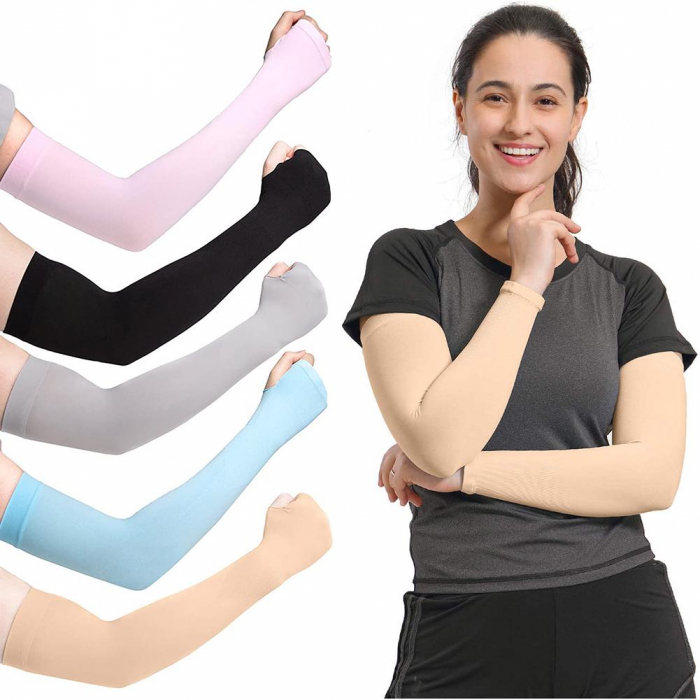 Set 2 mâneci elastice protecție braț și mână – unisex, UV [17]