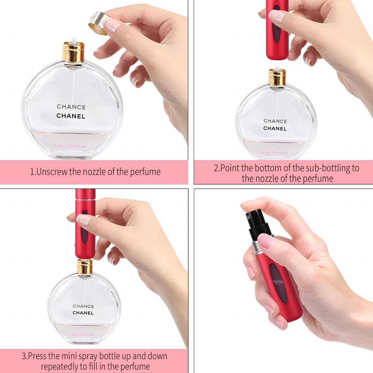 Set 3 x Sticluțe Pulverizatoare pentru Parfum, Reîncărcabile, 5 ml – Perfecte pentru Poșetă și Călătorii [12]