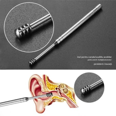set instrumente curatare urechi reutilizabile argintiu MaffStuff [8]