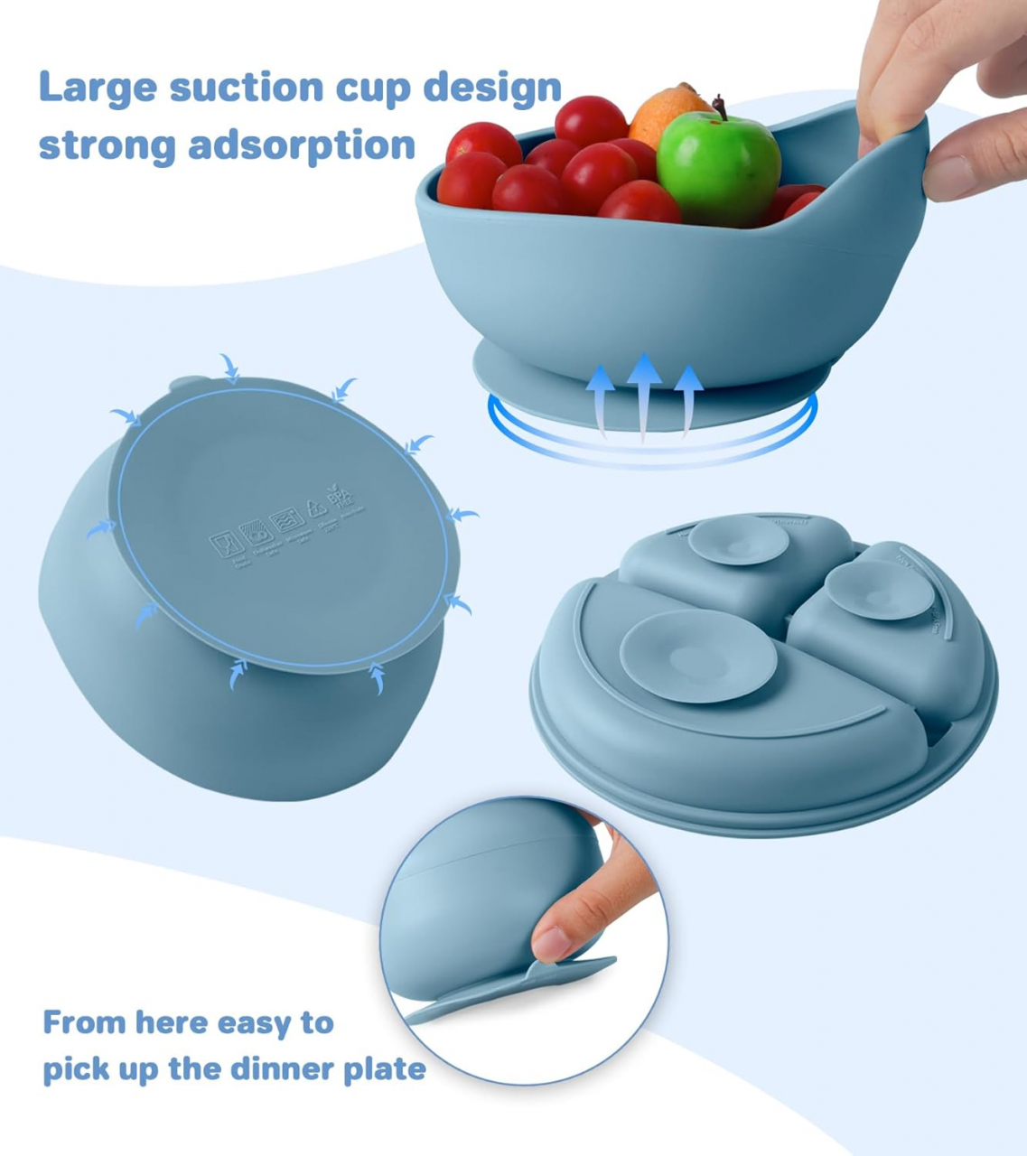 Set Hrănire Bebeluși +6 Luni – 6 Piese Ergonomice, Silicon Fără BPA [10]