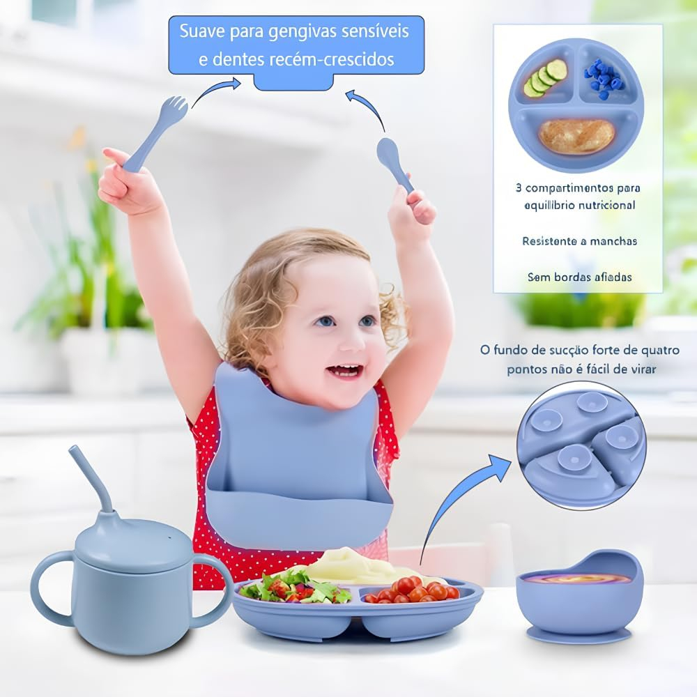 Set Hrănire Bebeluși +6 Luni – 6 Piese Ergonomice, Silicon Fără BPA [5]
