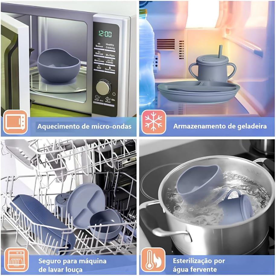 Set Hrănire Bebeluși +6 Luni – 6 Piese Ergonomice, Silicon Fără BPA [3]