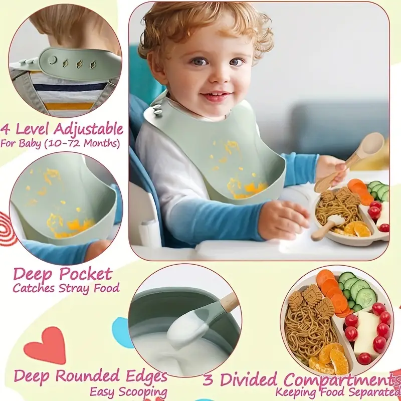 Set Hrănire Bebeluși +6 Luni – 6 Piese Ergonomice, Silicon Fără BPA [8]