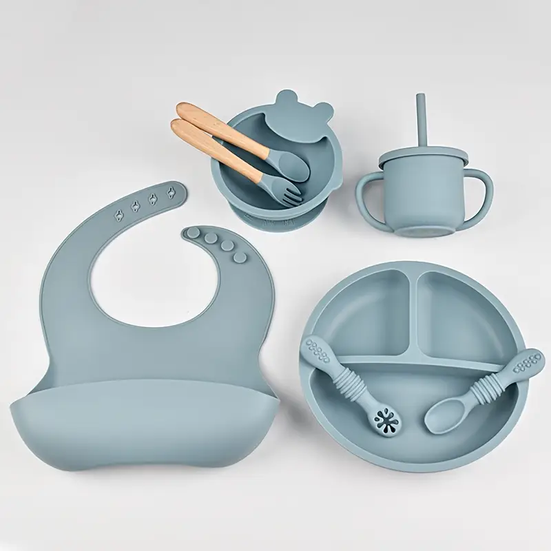 Set Hrănire Bebeluși +6 Luni – 6 Piese Ergonomice, Silicon Fără BPA [7]
