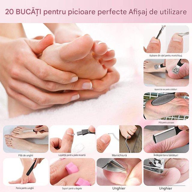set 20 instrumente ingrijire calcaie si cuticule MaffStuff [3]