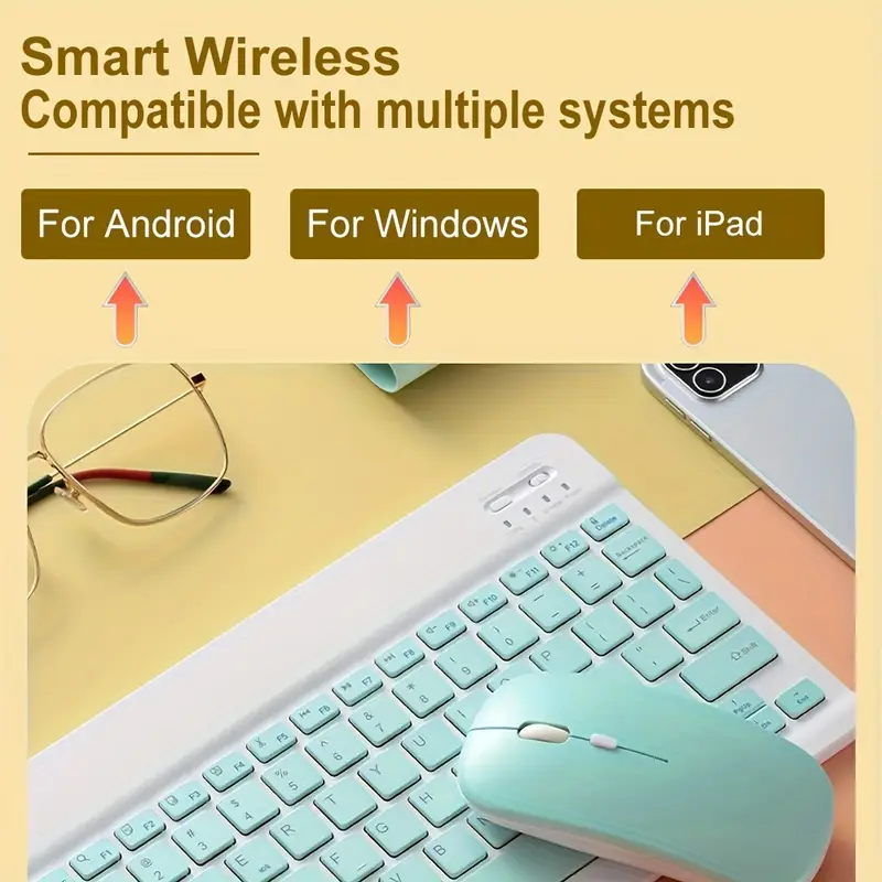 Set Tastatură și Mouse Wireless MaffStuff® – Bluetooth, Silențios, Ultra-Subțire, Compatibil Windows, Mac, Android, iOS [10]
