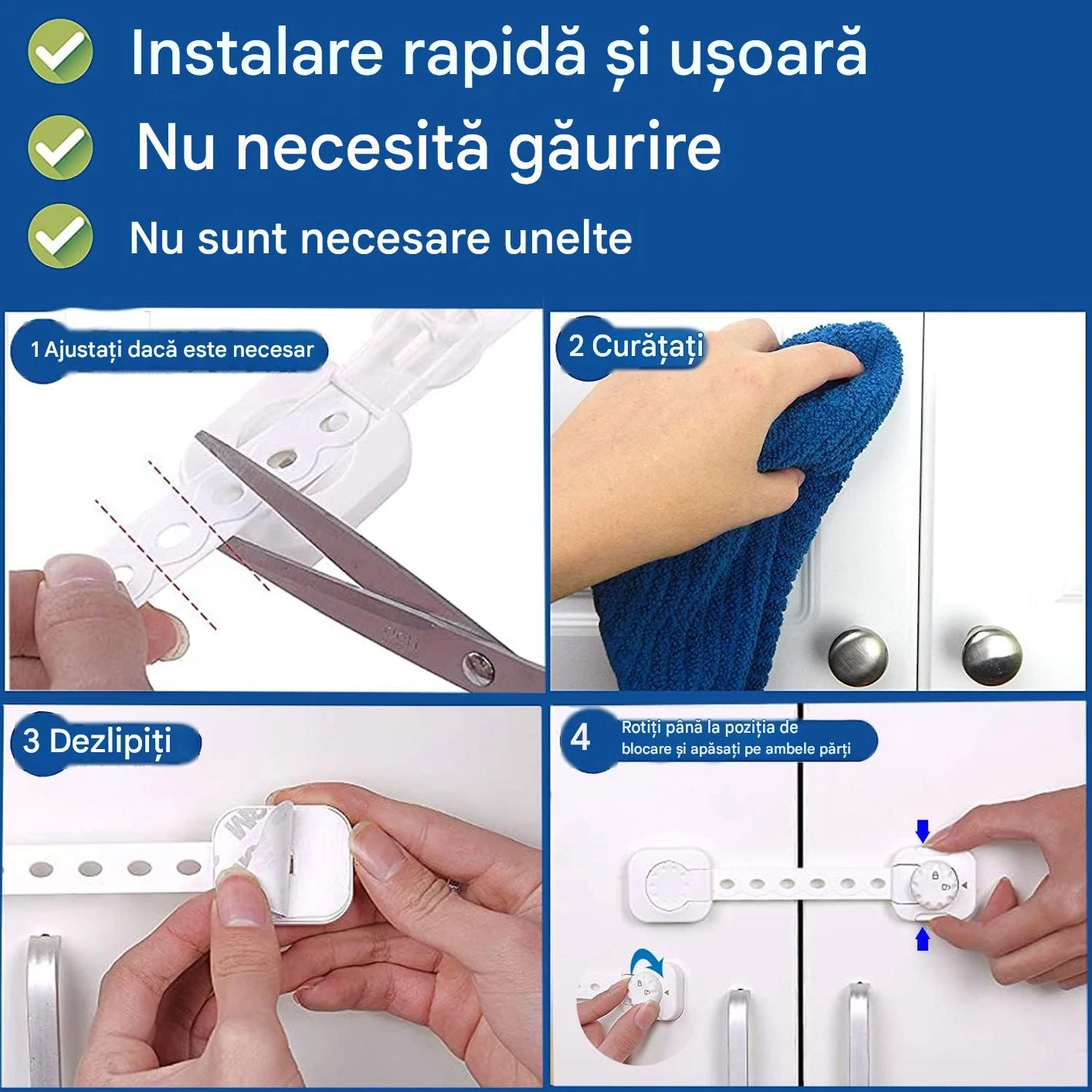 siguranta usi si sertare reglabila alba MaffStuff [4]
