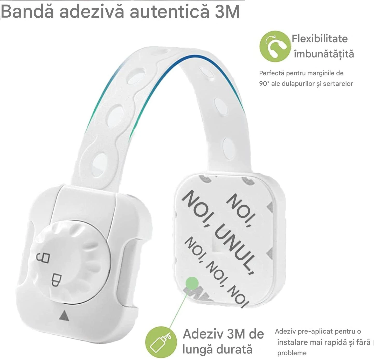 siguranta usi si sertare reglabila alba MaffStuff [2]