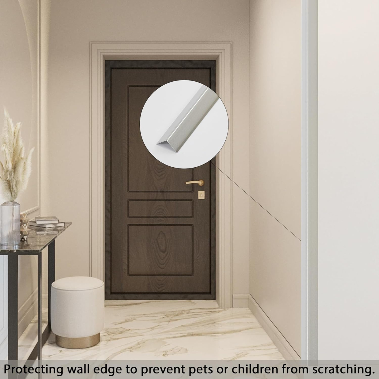 Protector colț perete aluminiu argintiu 20x20mm set 3 bucăți [7]