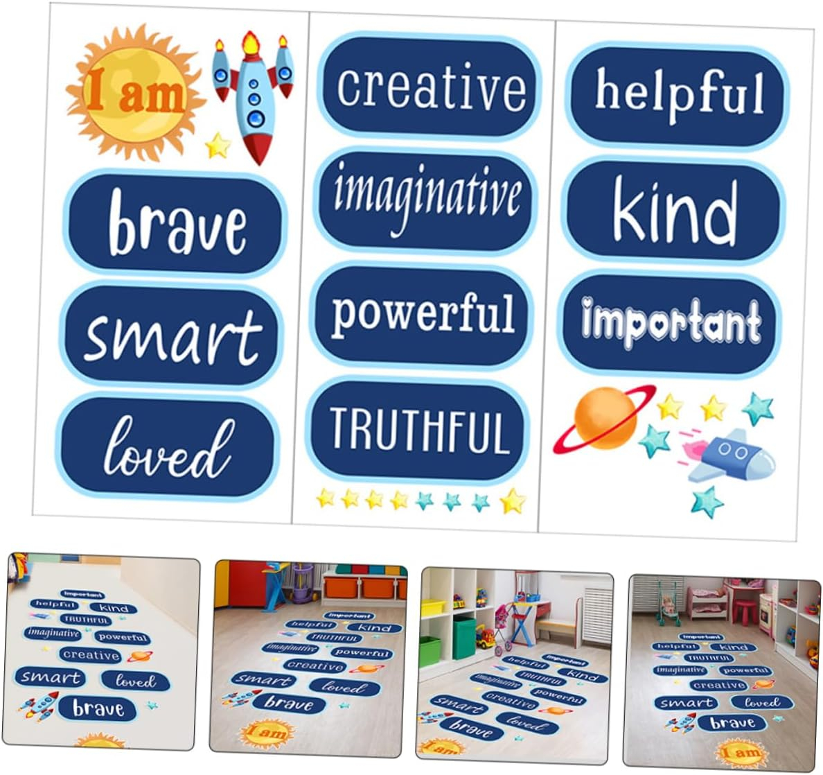 Sticker Autoadeziv Decorativ cu Mesaje Motivationale pentru Camera Copilului – Design Colorat și Educațional [10]