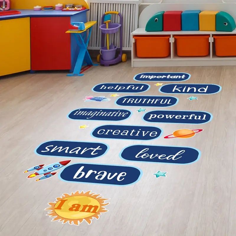 Sticker Autoadeziv Decorativ cu Mesaje Motivationale pentru Camera Copilului – Design Colorat și Educațional [14]