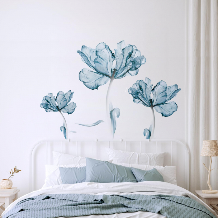 Sticker Autocolant de Perete cu Floare de Lotus Turcoaz, 100x84 cm [4]