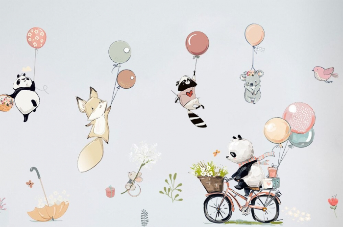 Sticker Decorativ Animale Salbatice cu Baloane [3]