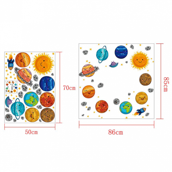 Sticker Decorativ, autoadeziv, Cosmos, Sistemul Solar [5]