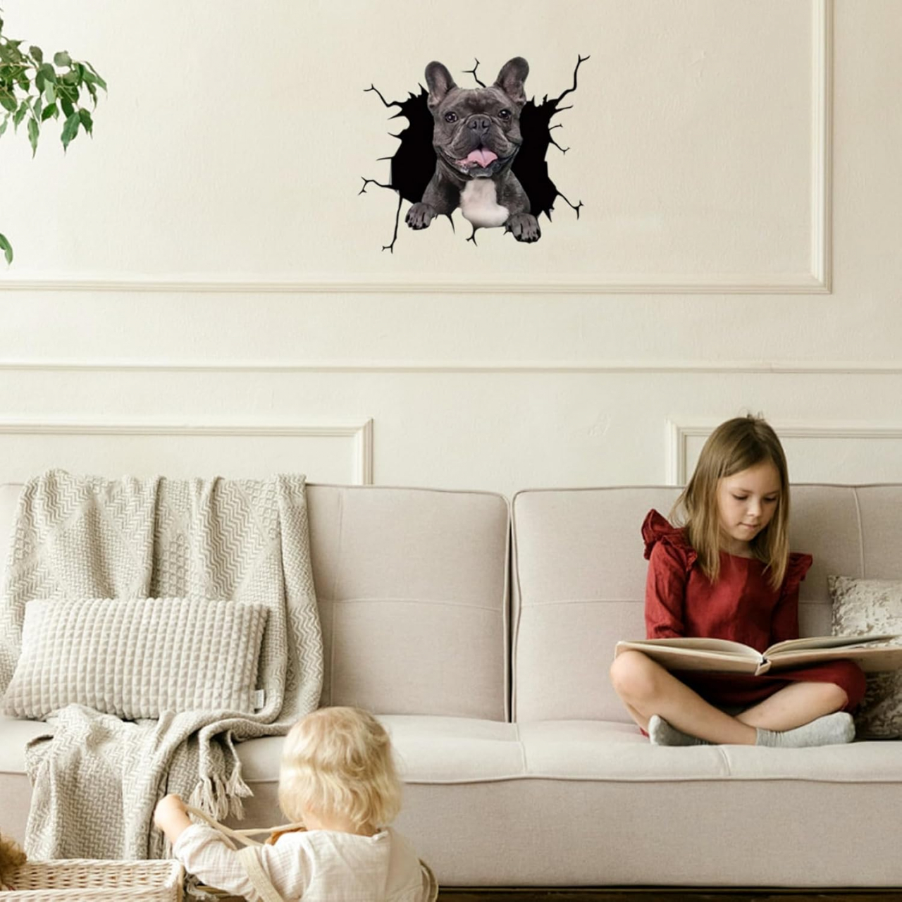 Sticker decorativ perete câine Autocolant perete câine Sticker perete design modern Autocolant perete autoadeziv Decorațiune perete câine Sticker perete animal Autocolant perete 3D câine Sticker perete cameră copii câine Autocolant perete living câine Sticker perete dormitor câine [10]