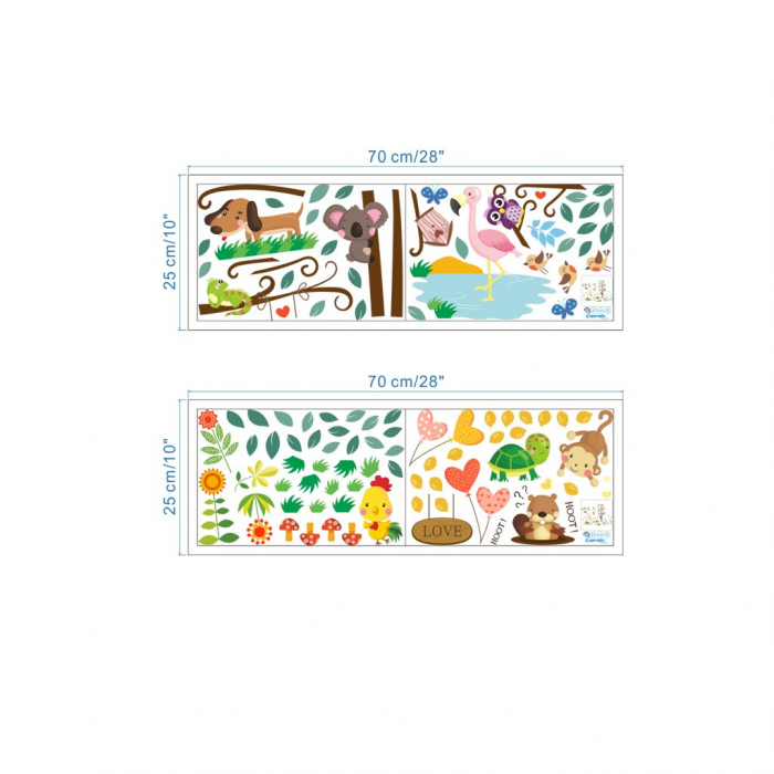 Sticker Decorativ cu Animale Vesele in Padure [4]