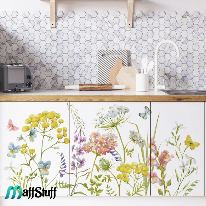 Sticker Decorativ de Perete cu Flori Sălbatice de Câmpie [7]
